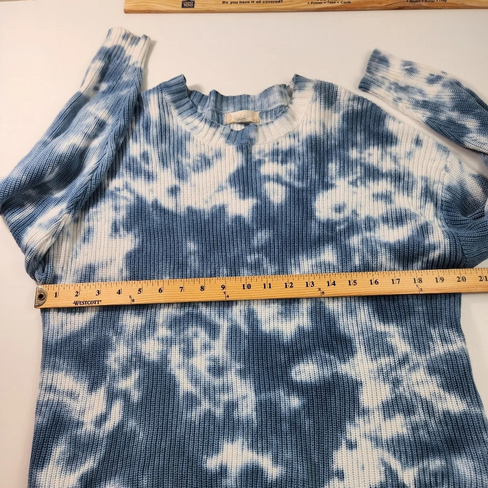 ALTAR'D STATE Ribbed Blue White Long Sleeve Tye Dye Sweater Sz XS - Picture 7 of 10